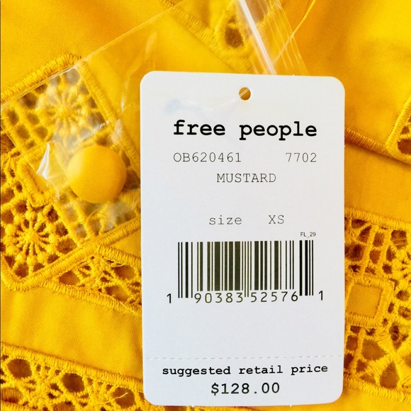 FREE PEOPLE ( XS ) MUSTARD ETERNITY BLOUSE - Picture 3 of 8